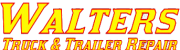 Logo for Walters Truck and Trailer Repair - text only, yellow font with red border